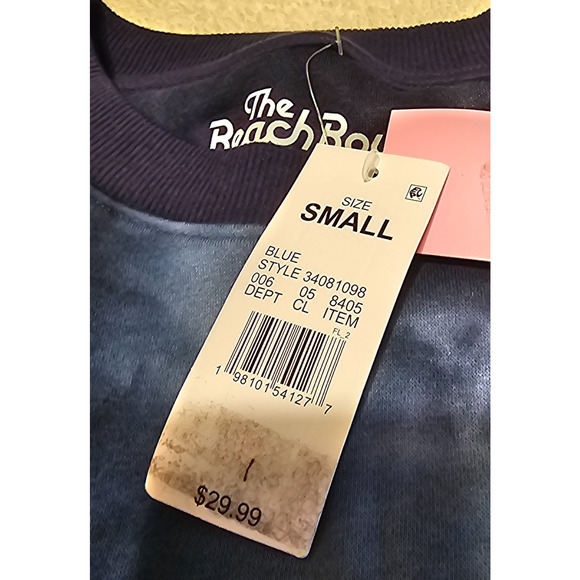 The Beach Boys Tie Dye Sweatshirt Blue Black Crewneck Retro Graphic Size Small - Picture 6 of 10